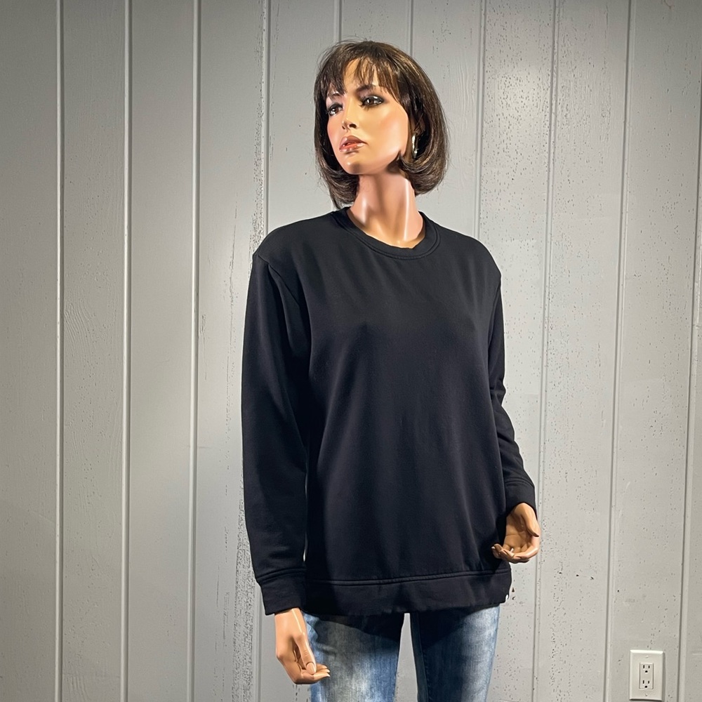 **Orvis Women's Black Crew Neck Relaxed Fit Soft Pullover Sweatshirt Sz S